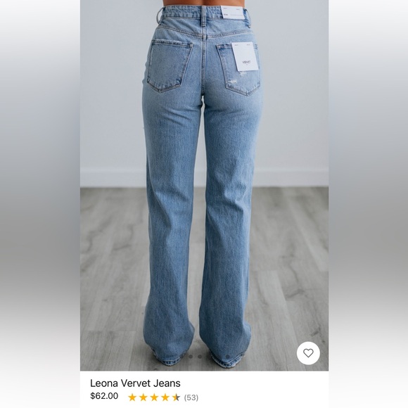 ❤️ Vervet jeans in style Leona size 25 high rise straight leg distressed - Picture 2 of 3